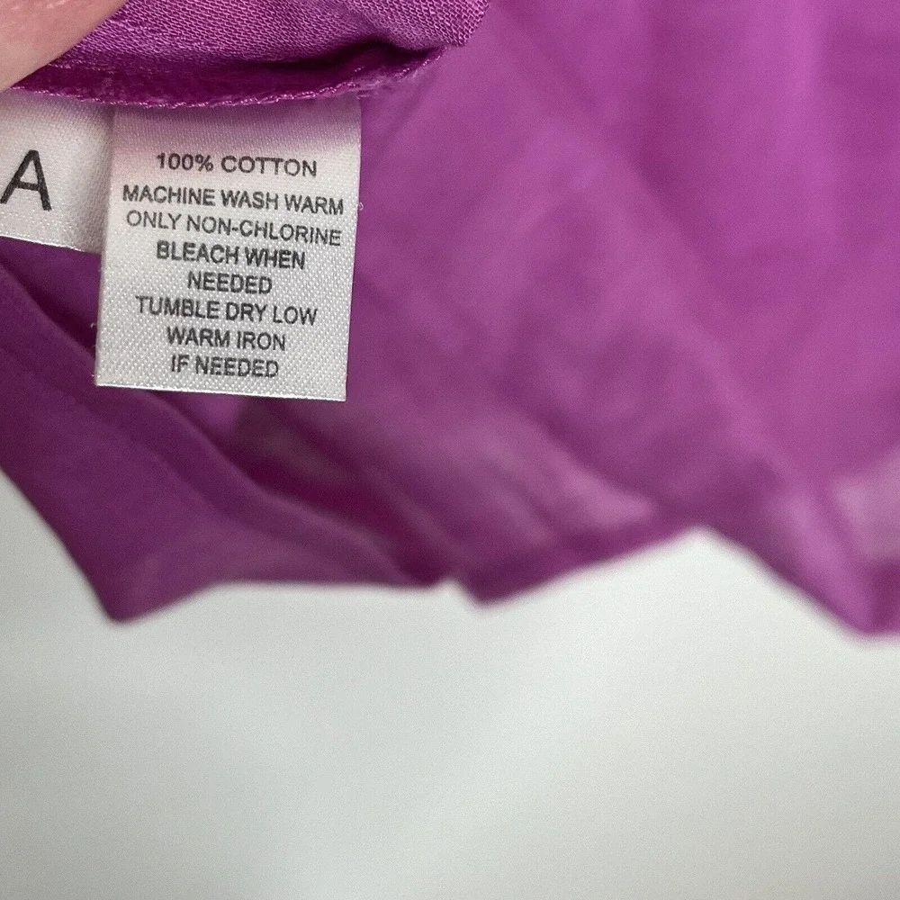 LOFT Sleeveless Fringe Top Purple Women’s Size L Cotton Strappy Summer - Picture 4 of 7
